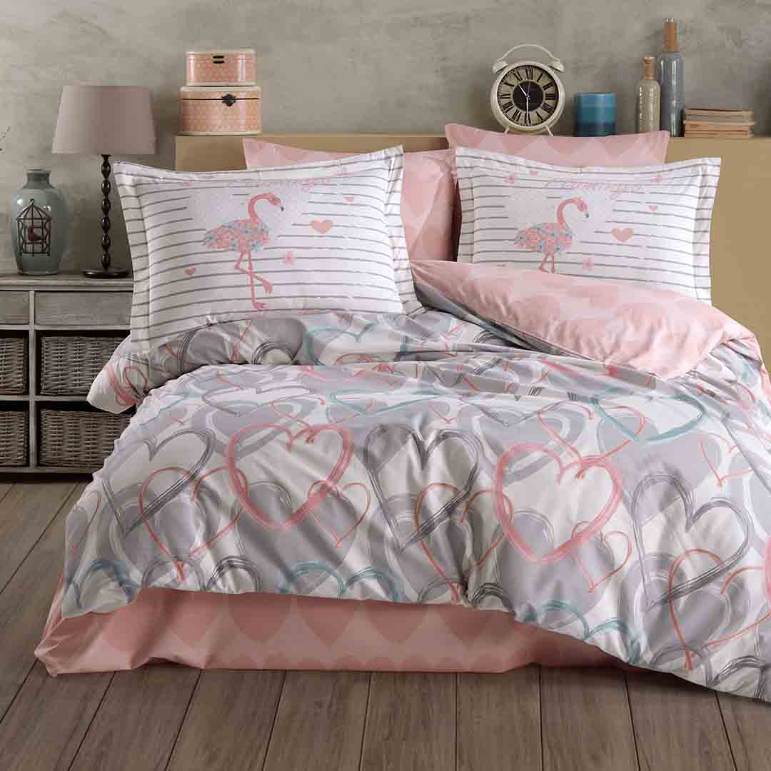 Diana - Сив - Двоен Комплект - Поплин