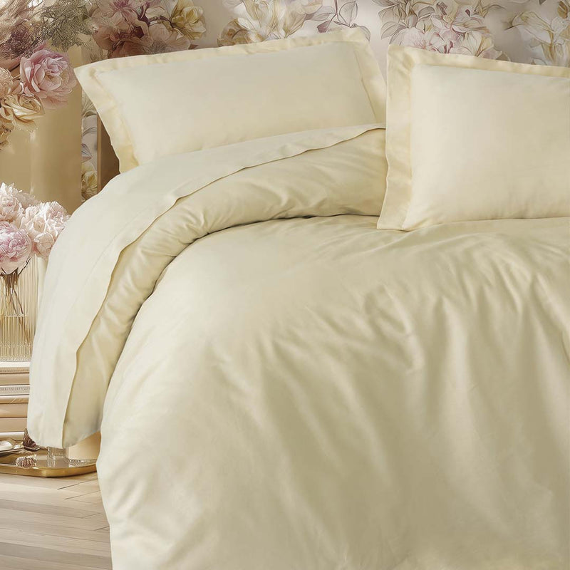 Elegant - Беж - Двоен Комплект - Памучен Сатен