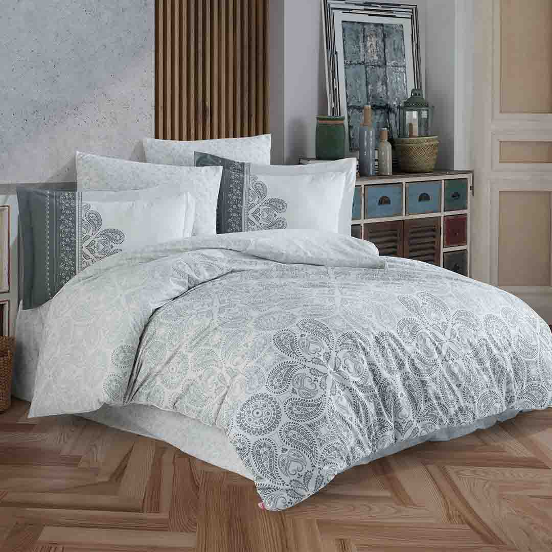 Irene - Сив - Двоен Комплект - Поплин