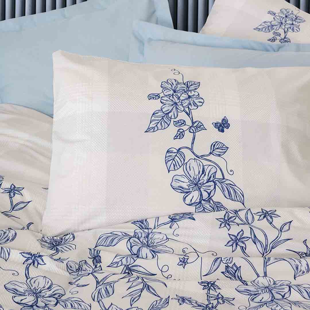 Linora - Син - Двоен Комплект - Ранфорс