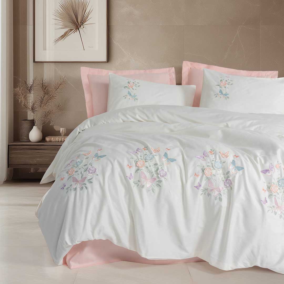 Liva - Пудра - 3D Памучен Сатен - Двоен