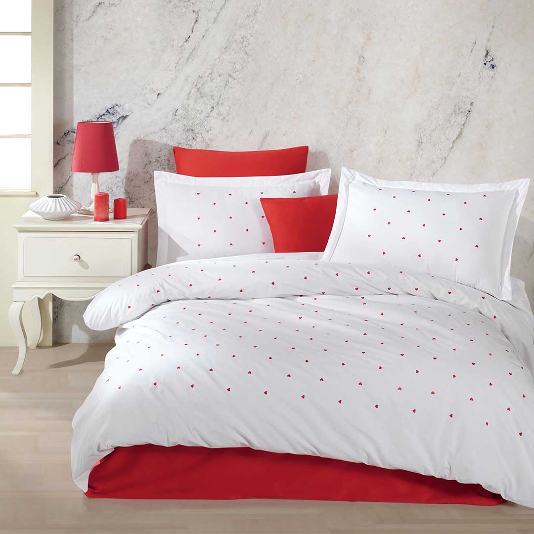 Lubow - Бял - Двоен Комплект - Поплин