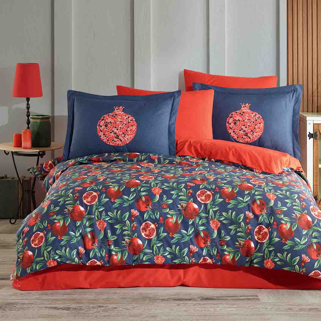 Plenty - Червен - Двоен Комплект - Поплин