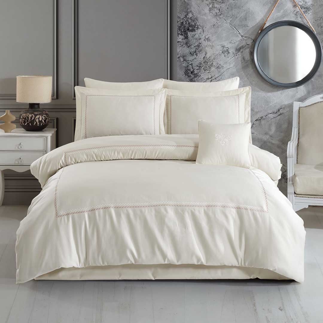 Queen - Двоен Комплект - Крем - Сатен