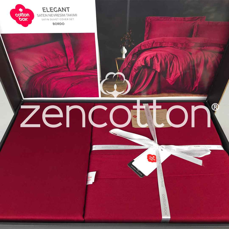 Elegant - Бордо - Двоен Комплект - Сатен