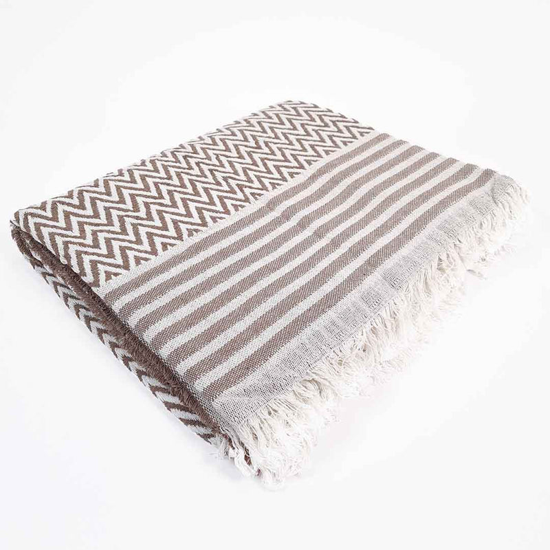 Двойно Пике 180x220cm - Zigzag - Кафяв