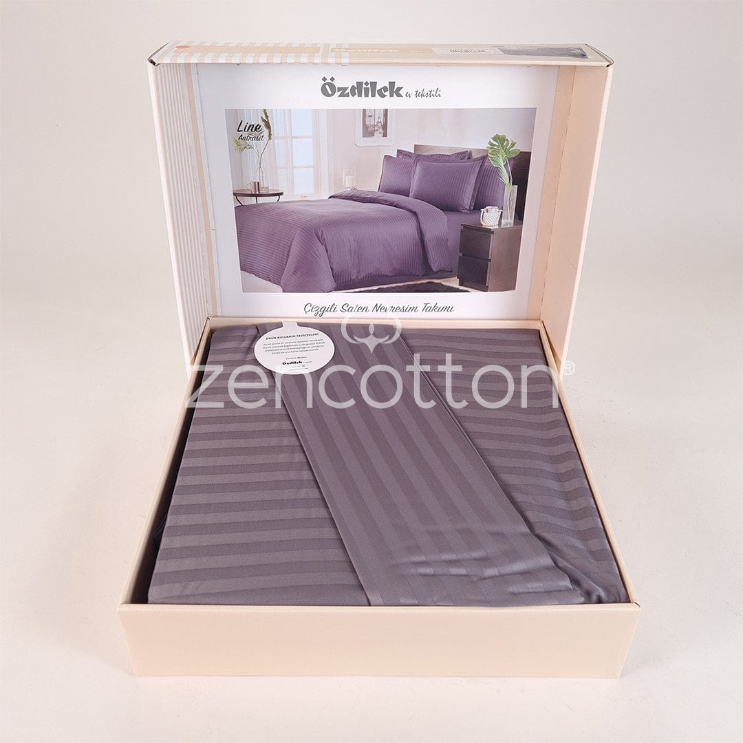 Line - Антрацит - Двойно Спално Бельо