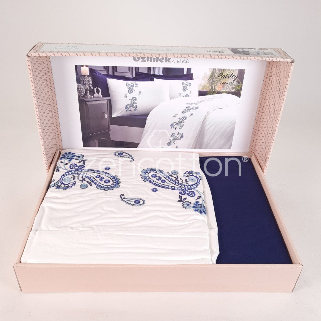 Boutique Paisley - Син - Двойно Спално Бельо