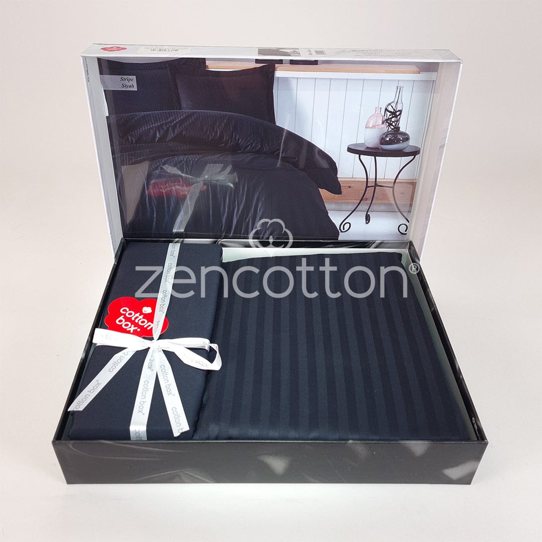 Elegant Stripe - Черен - Двойно Спално Бельо