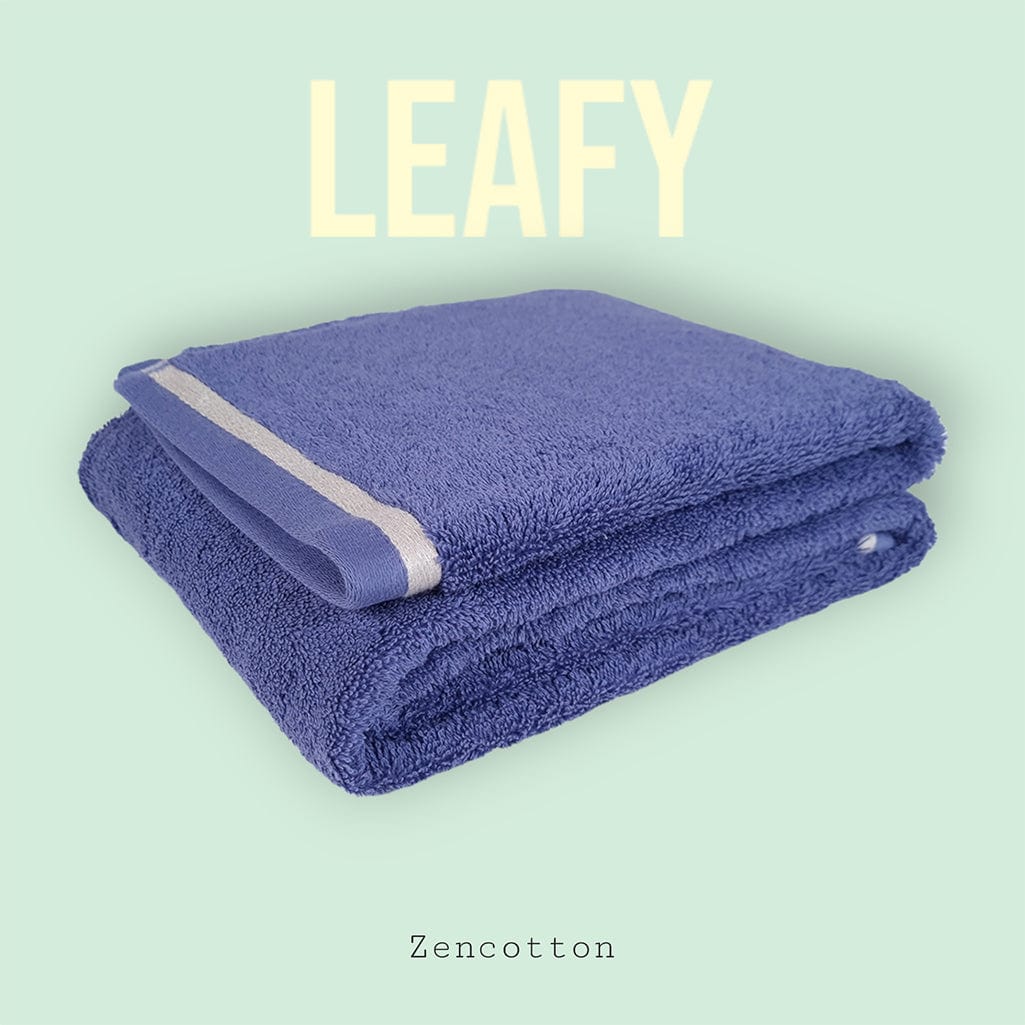 Leafy - Син - Хавлия за Баня - 70x140cm
