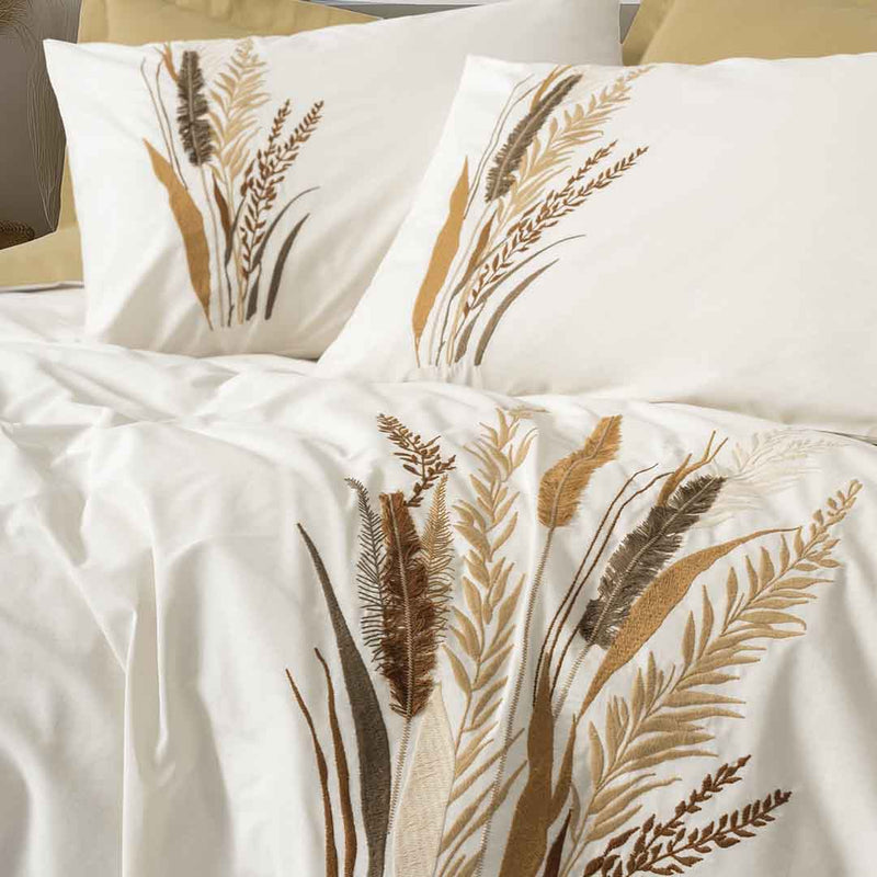 Alvora - Горчица - Двоен Комплект - Ранфорс Бродерия - 6 части