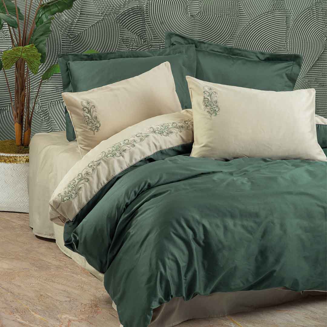 Andy - Двоен Комплект - Бродерия - Памучен Сатен