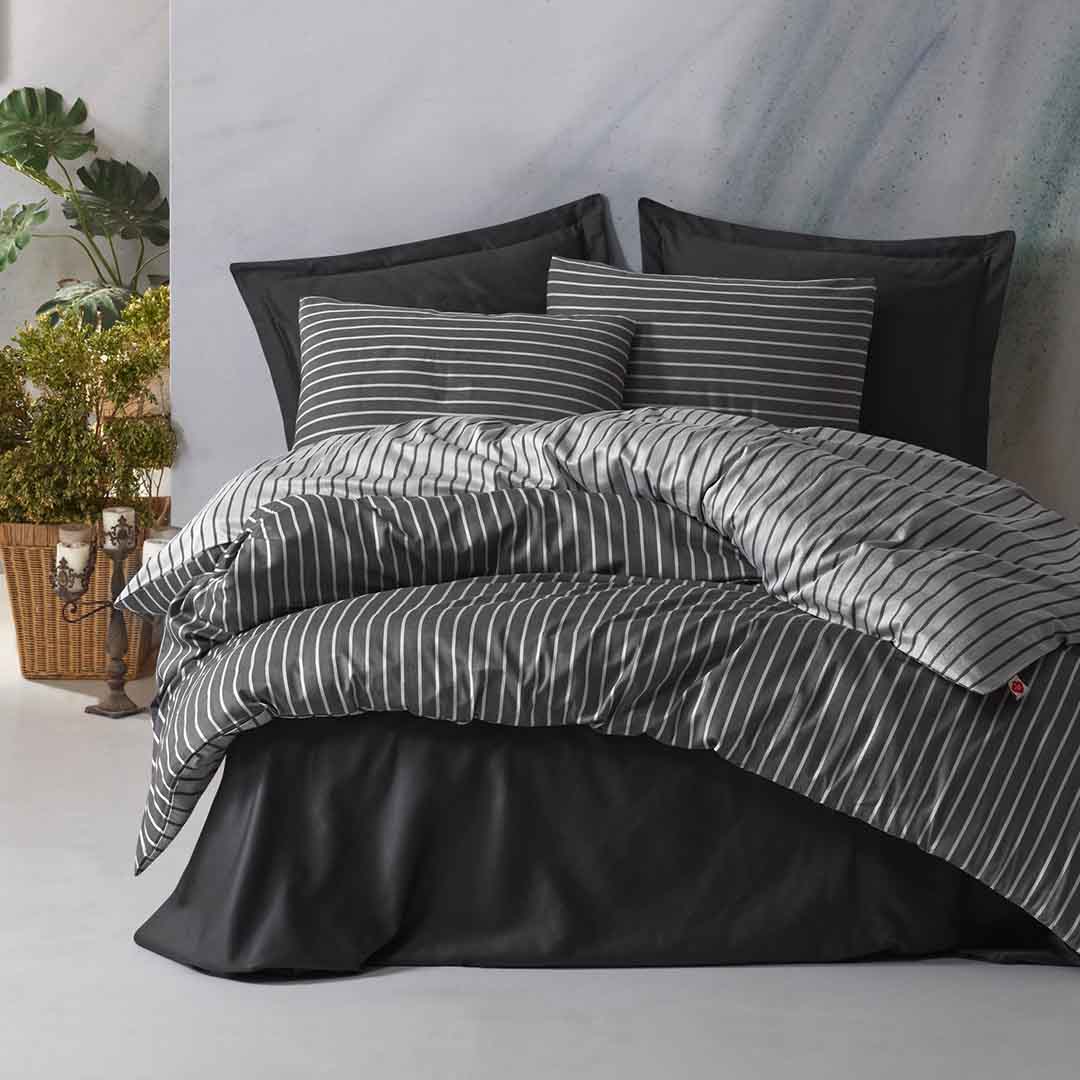 Bamboo Сатен - Антрацит - Двоен Комплек