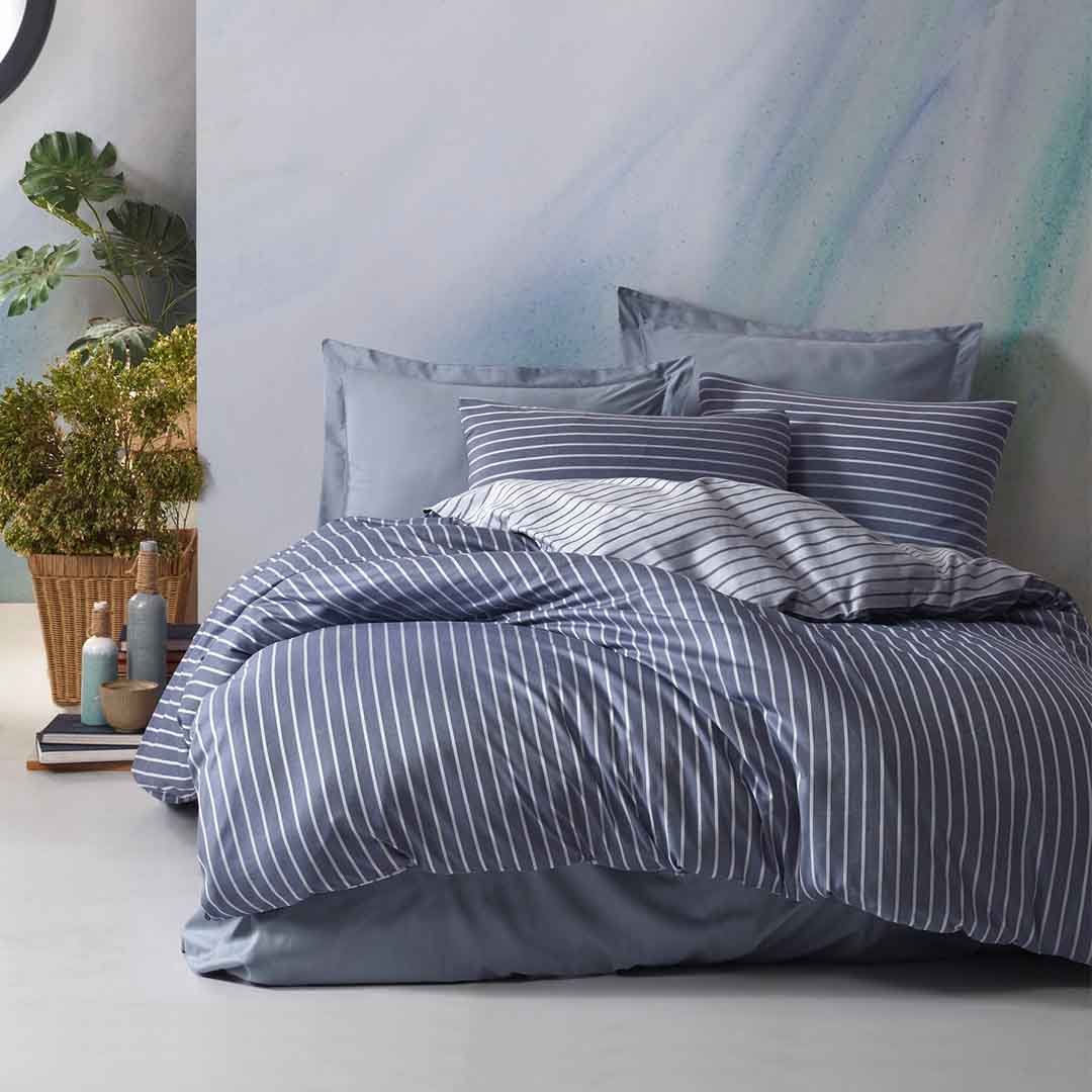 Bamboo Сатен - Син - Двоен Комплект