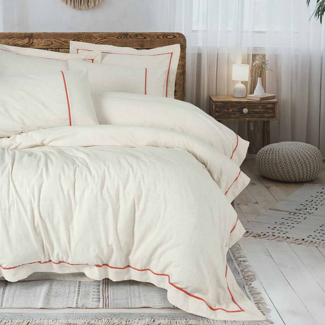 Banded - Оранжев - Двойно Спално Бельо