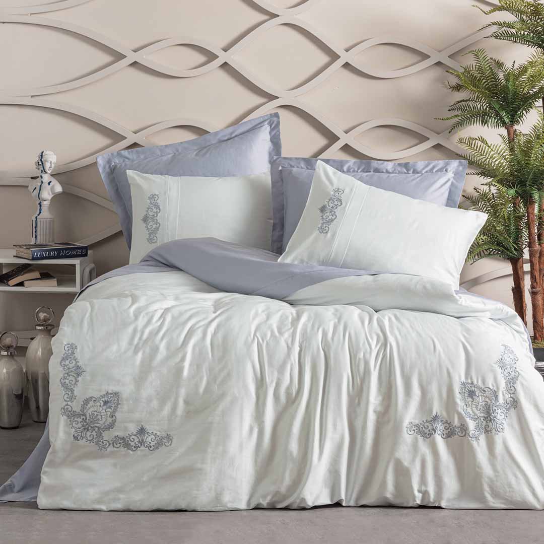 Biana - Двоен Комплект - Бродерия - Памучен Сатен