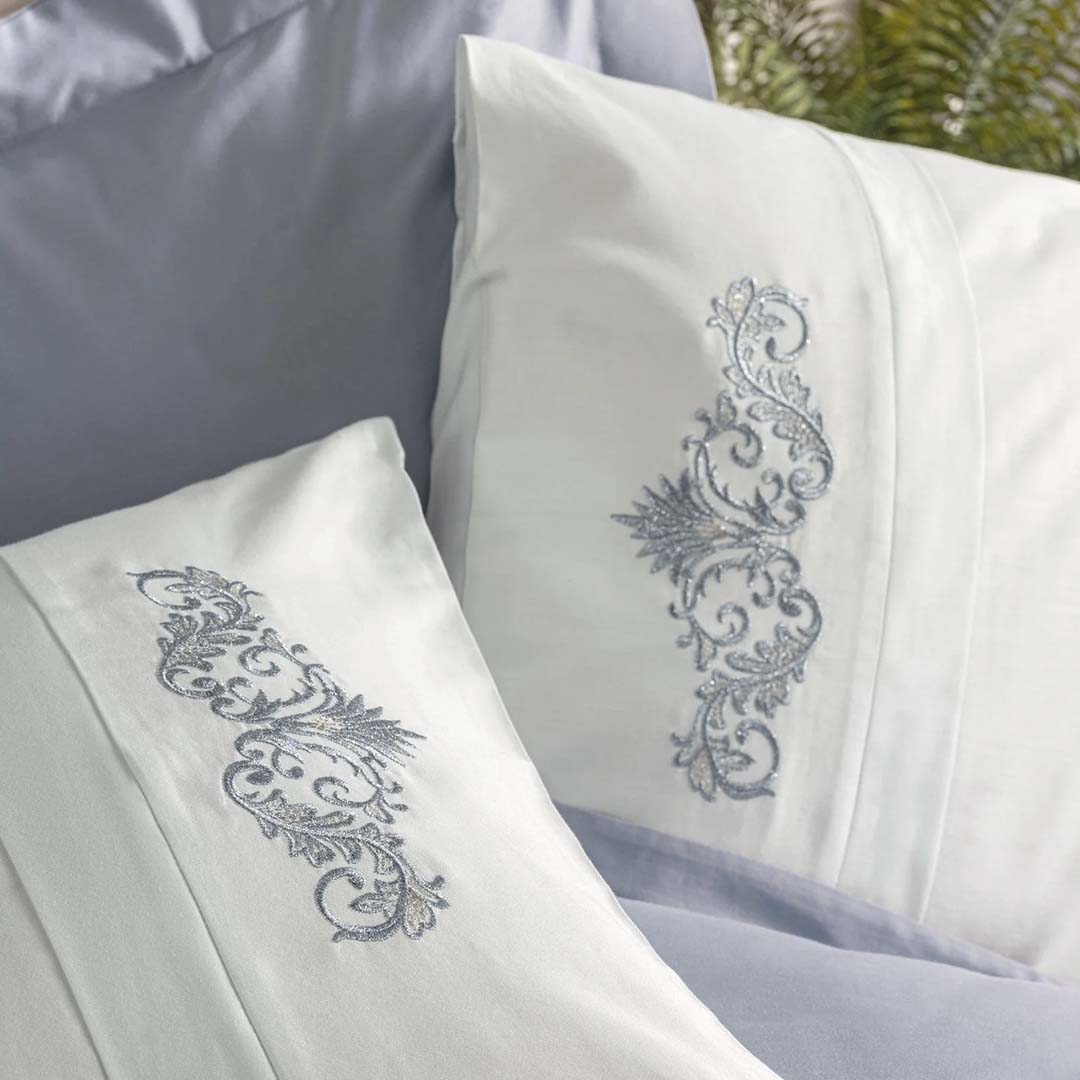 Biana - Двоен Комплект - Бродерия - Памучен Сатен