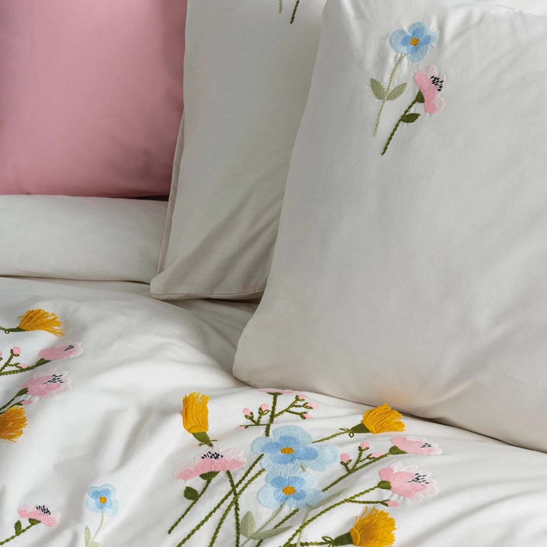 Deblin - Двоен Комплект - Бродерия - Розов