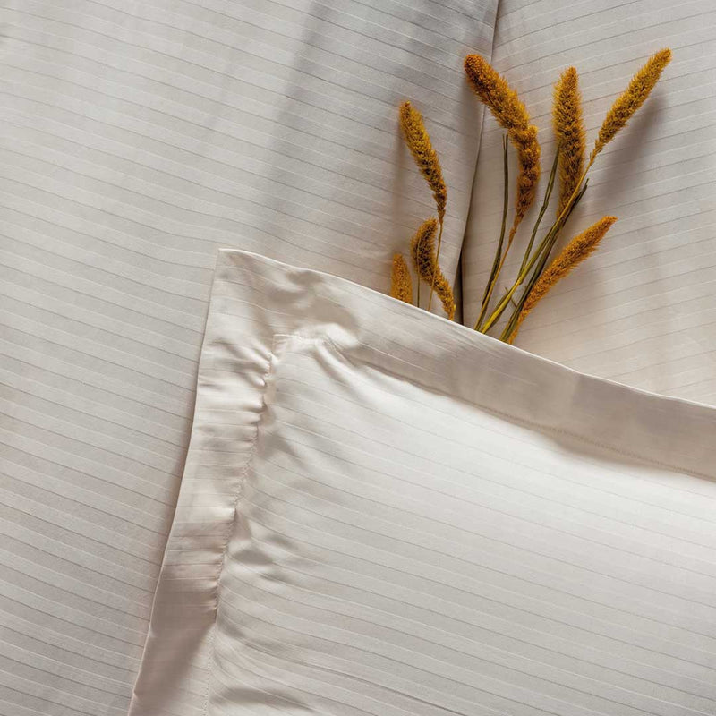 Elegant Stripe - Екрю - Двоен Комплект