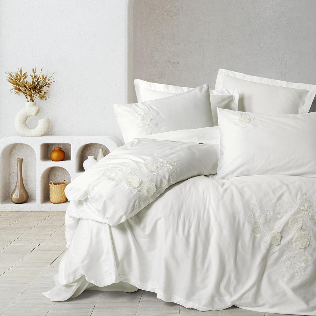 Gembira - Двоен Комплект - 3D Бродерия - Сатен