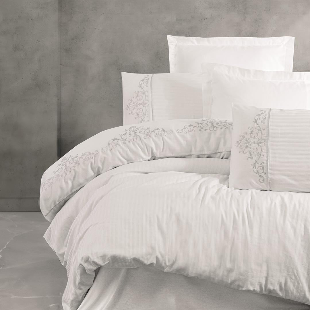 Genny - Двоен Комплект - Бродерия - Памучен Сатен