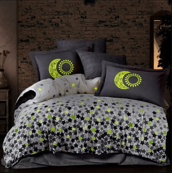 Stars - Сив - Спално Бельо с Фосфор