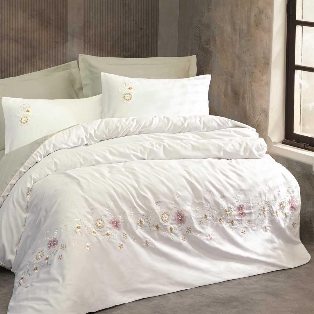 Jenika - Двоен Комплект - 3D Бродерия - Сатен