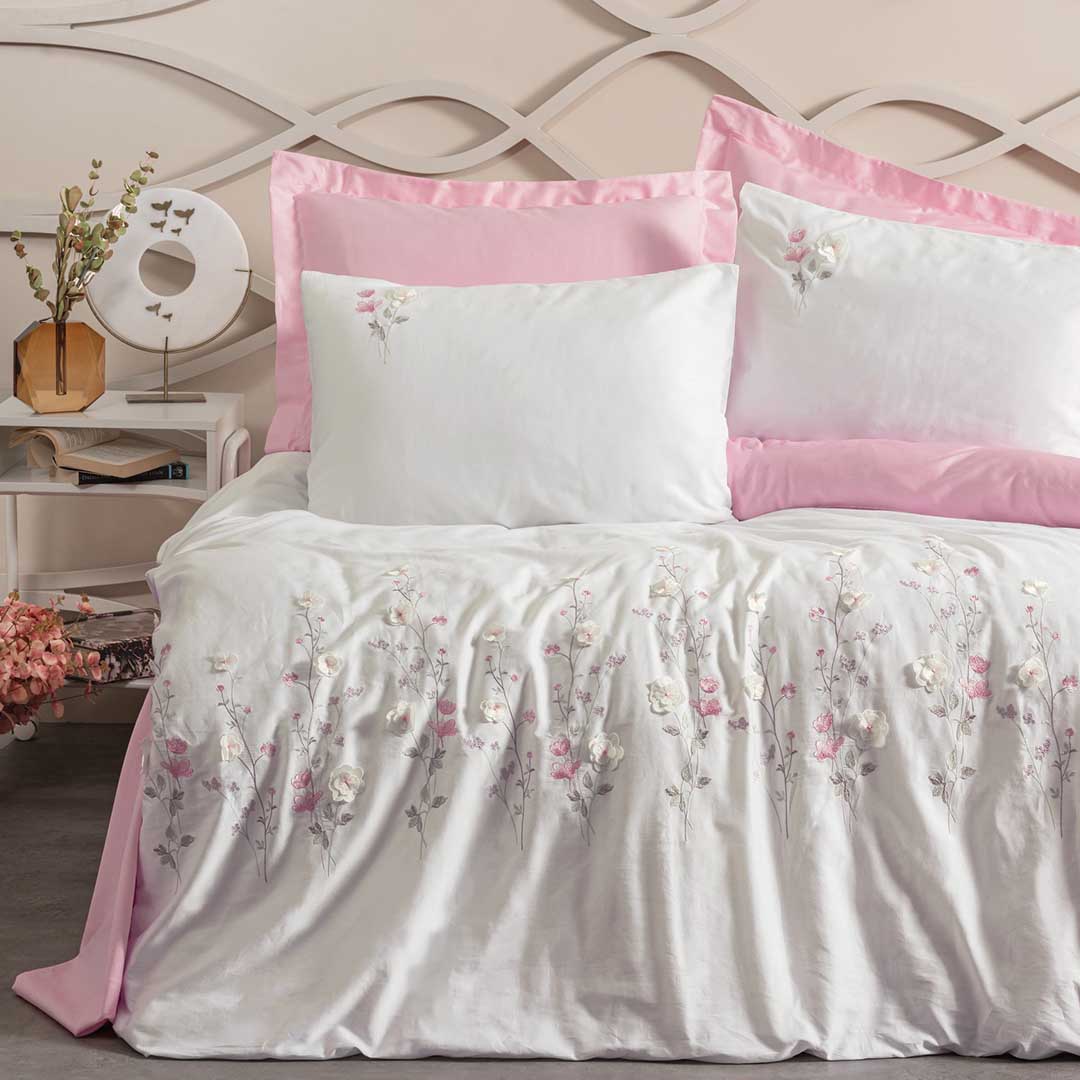 Jolie - Двоен Комплект - 3D Бродерия - Сатен