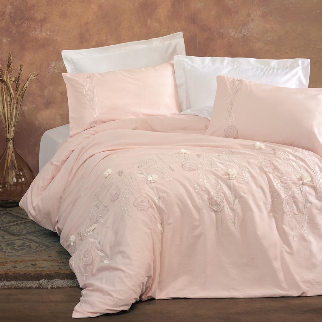 Lesley - Двоен Комплект - 3D Бродерия - Сатен