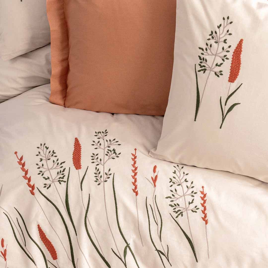 Maia - Двоен Комплект - Бродерия - Карамел