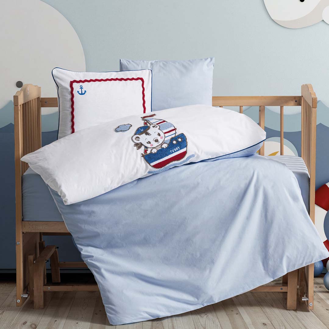 Miniyo - Син - Бебешко Спално Бельо - Ранфорс
