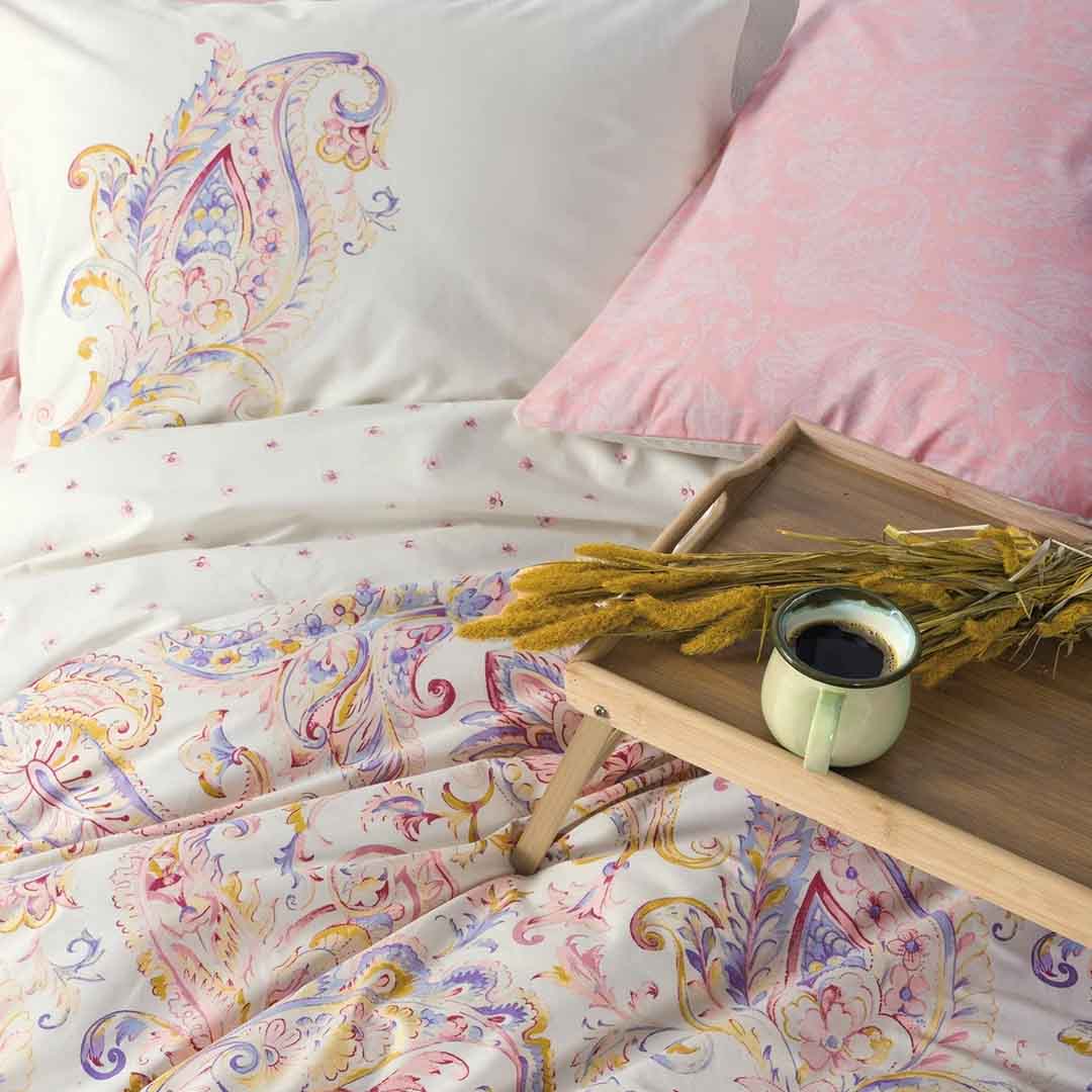 Muna - Двойно Спално Бельо - Розов - Капитонирано