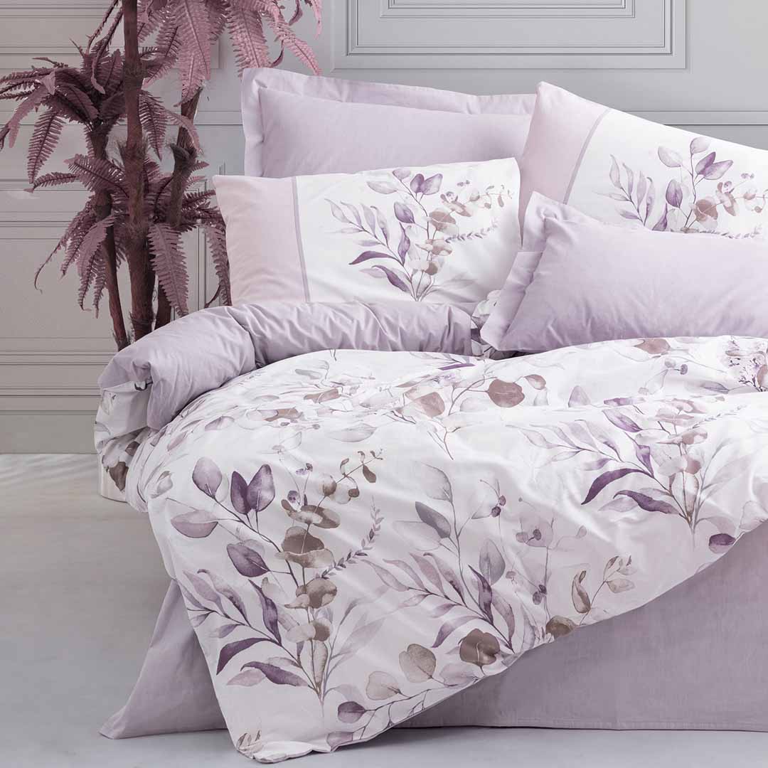 Nadia - Лилав - Двоен Комплект - Ранфорс