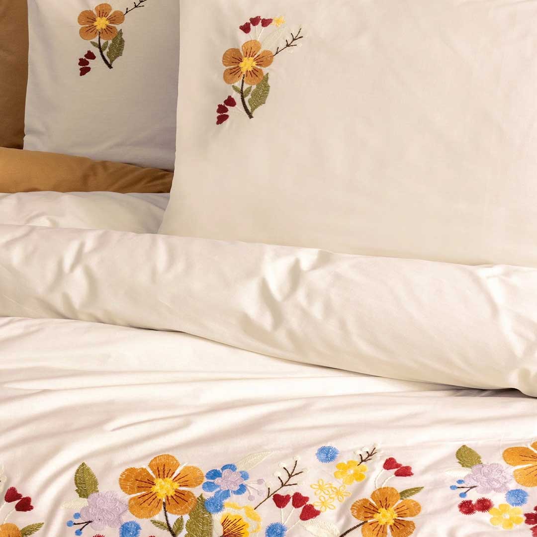 Pamuya - Двоен Комплект - Бродерия - Горчица