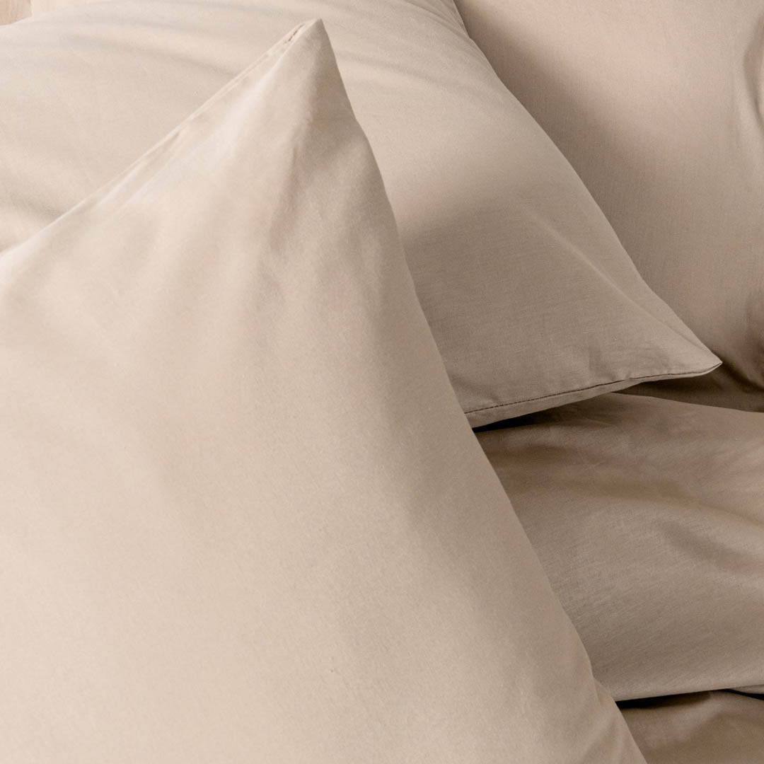 Plain - Беж - Двоен Комплект