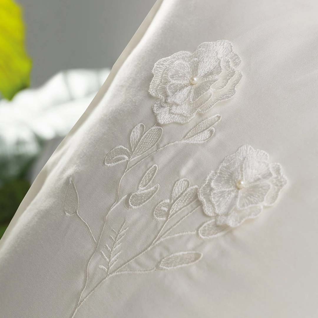 Pure - Двоен Комплект - 3D Бродерия - Сатен