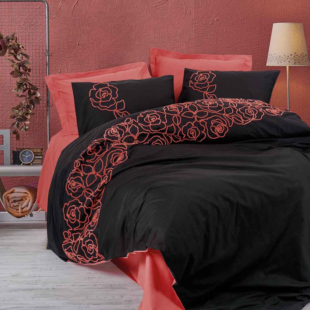 Rosen - Двоен Комплект - Бродерия - Корал