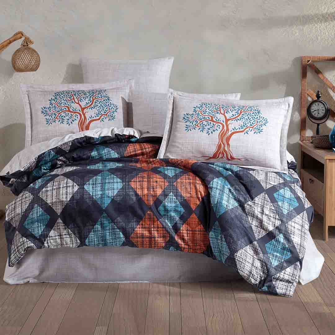 Ruth - Син - Двоен Комплект - Сатен