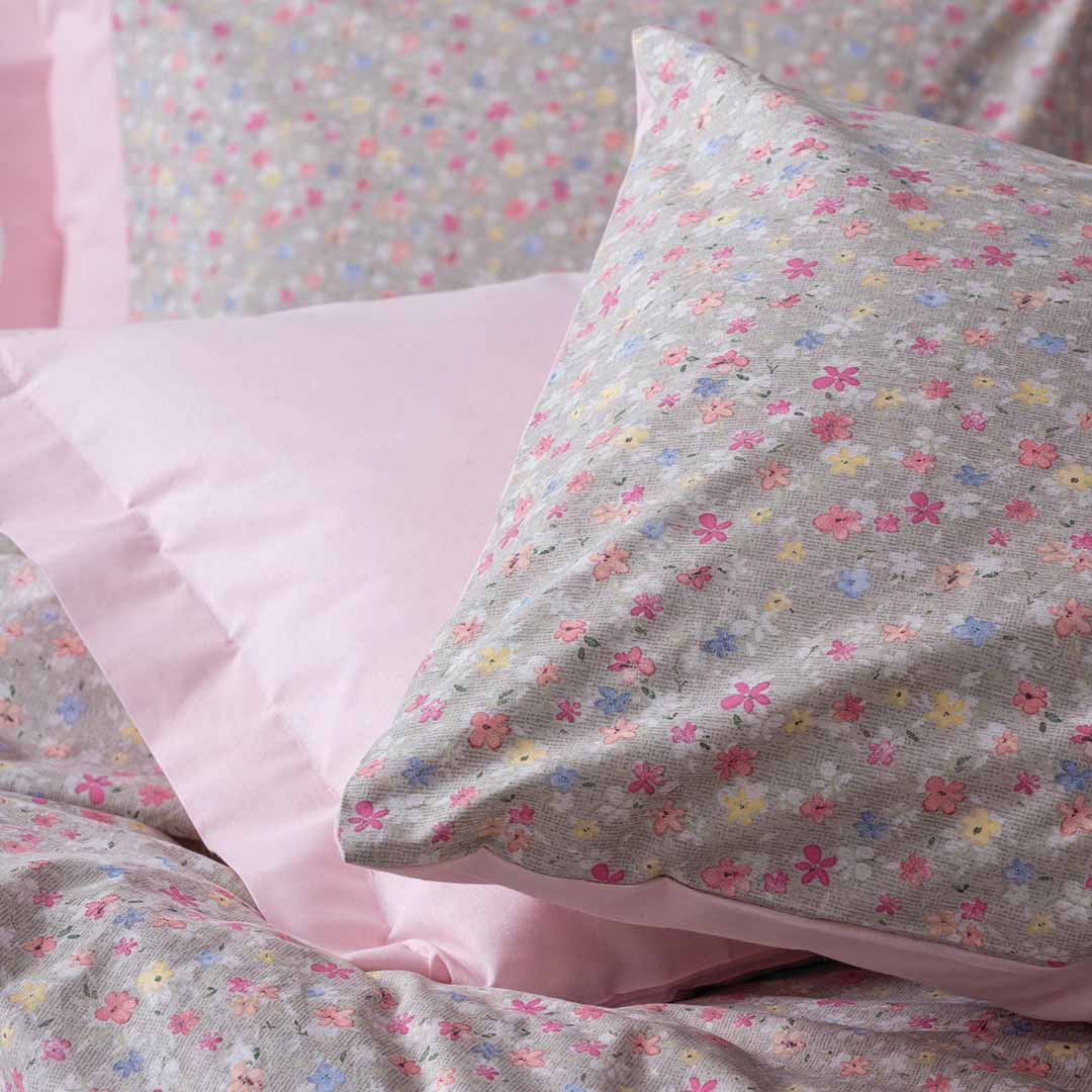 Sihu - Двойно Спално Бельо с Ластик - Розов