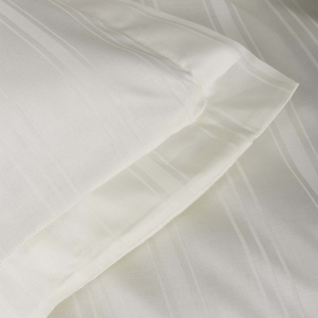 Stripe - Екрю - Двойно Спално Бельо - Сатен