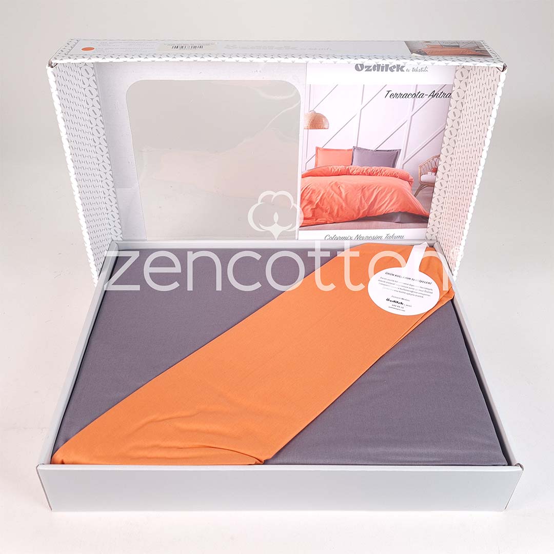 Теракота - Антрацит - Двойно Спално Бельо