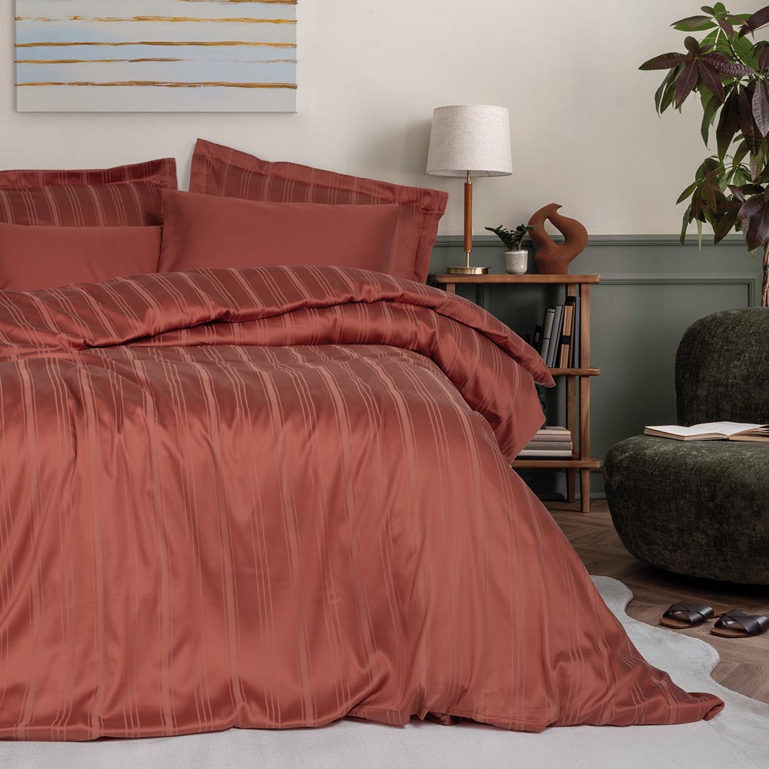 Stripe - Керемид - Двойно Спално Бельо - Сатен