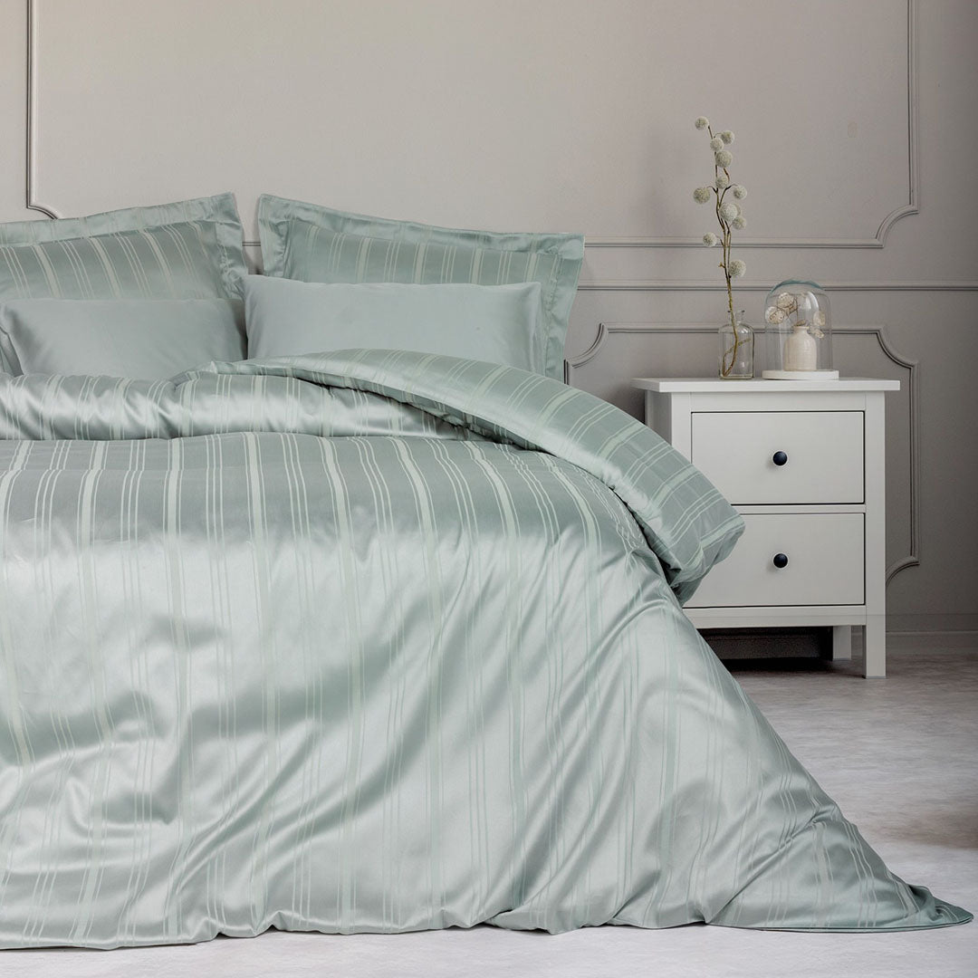 Stripe - Мента - Двойно Спално Бельо - Сатен
