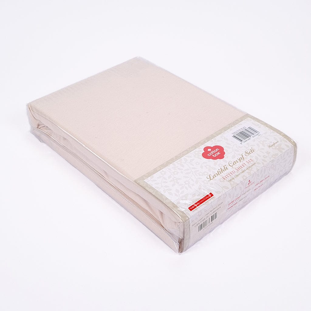 Fitted Single Bed Sheet Set Cream - Cottonbox