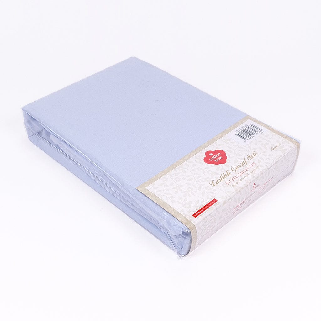 Fitted Single Bed Sheet Set Light Blue - Cottonbox