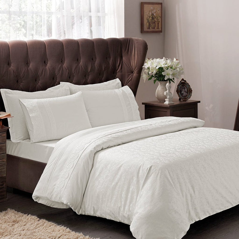 Satin Double Bedding Set Clemence Jacquard - TAC