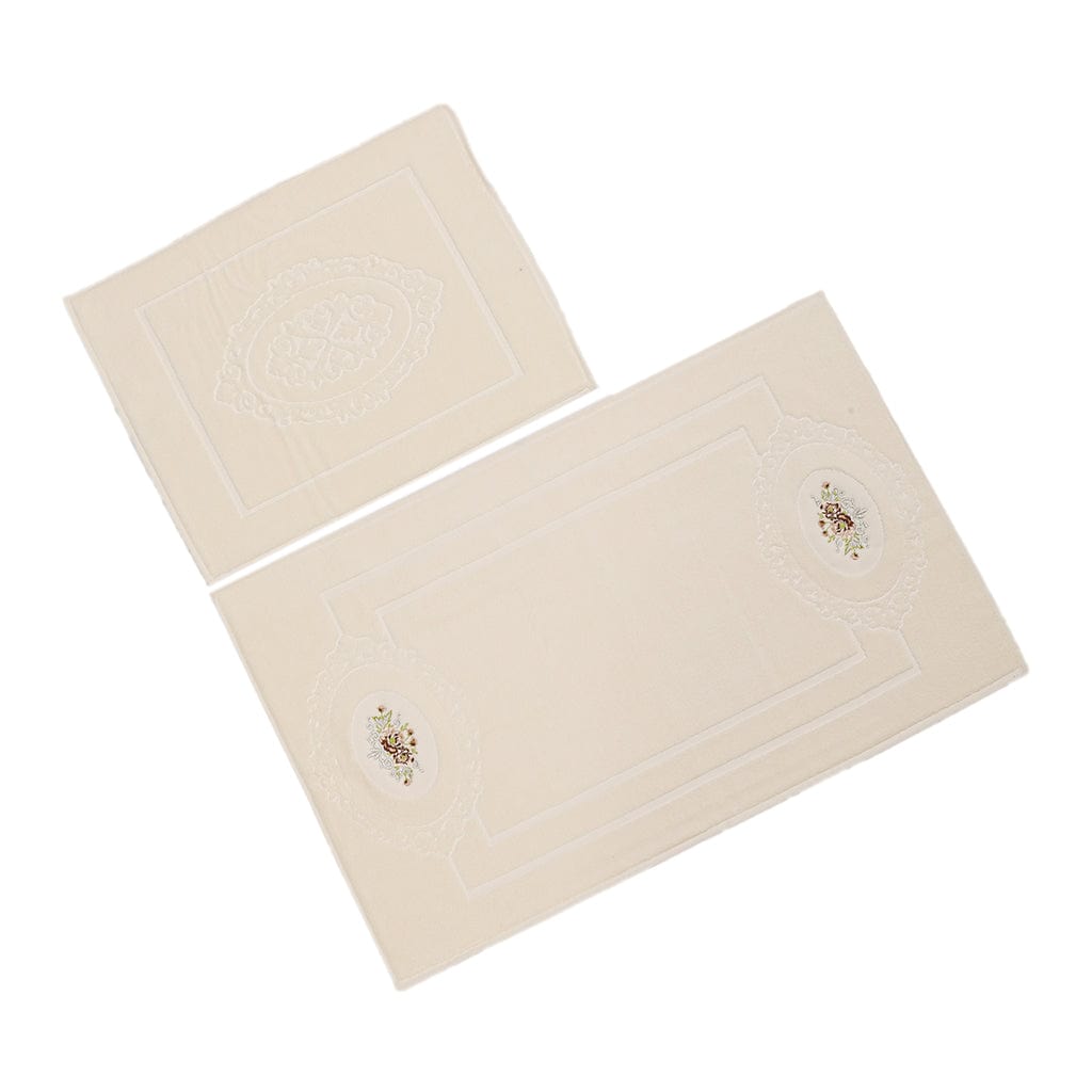 Cream Bathroom Floor Mat Damasco - Ozdilek