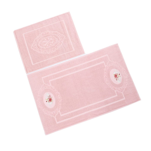 Pink Bathroom Floor Mat Damasco - Ozdilek