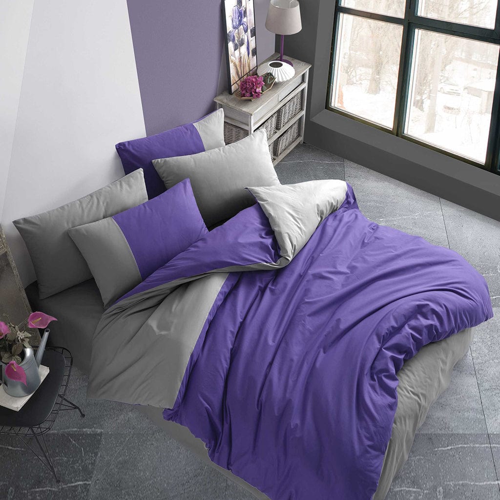 Diamond Purple Poplin Bed Linen Set - Hobby