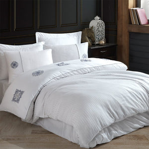 Satin Double Bedding Set Elegant White - Hobby